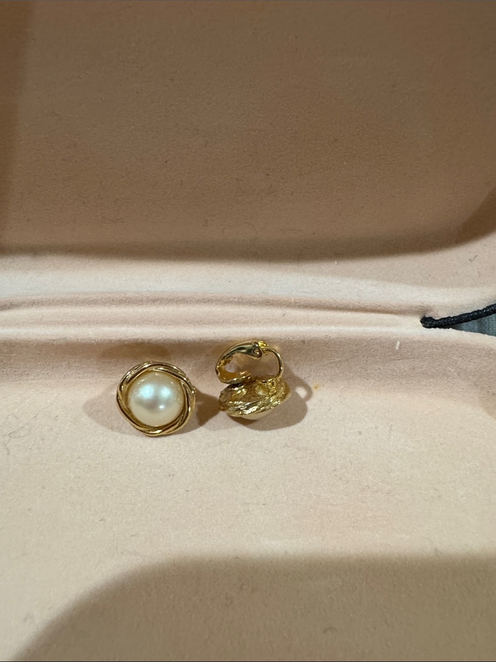 Gold Pearl Clip-On Earrings - Classic Women's Jewelry